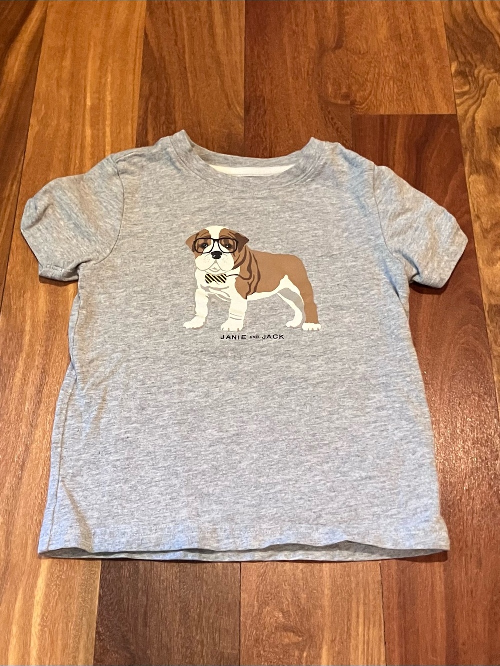 Janie and Jack Gray Bulldog Graphic Tee